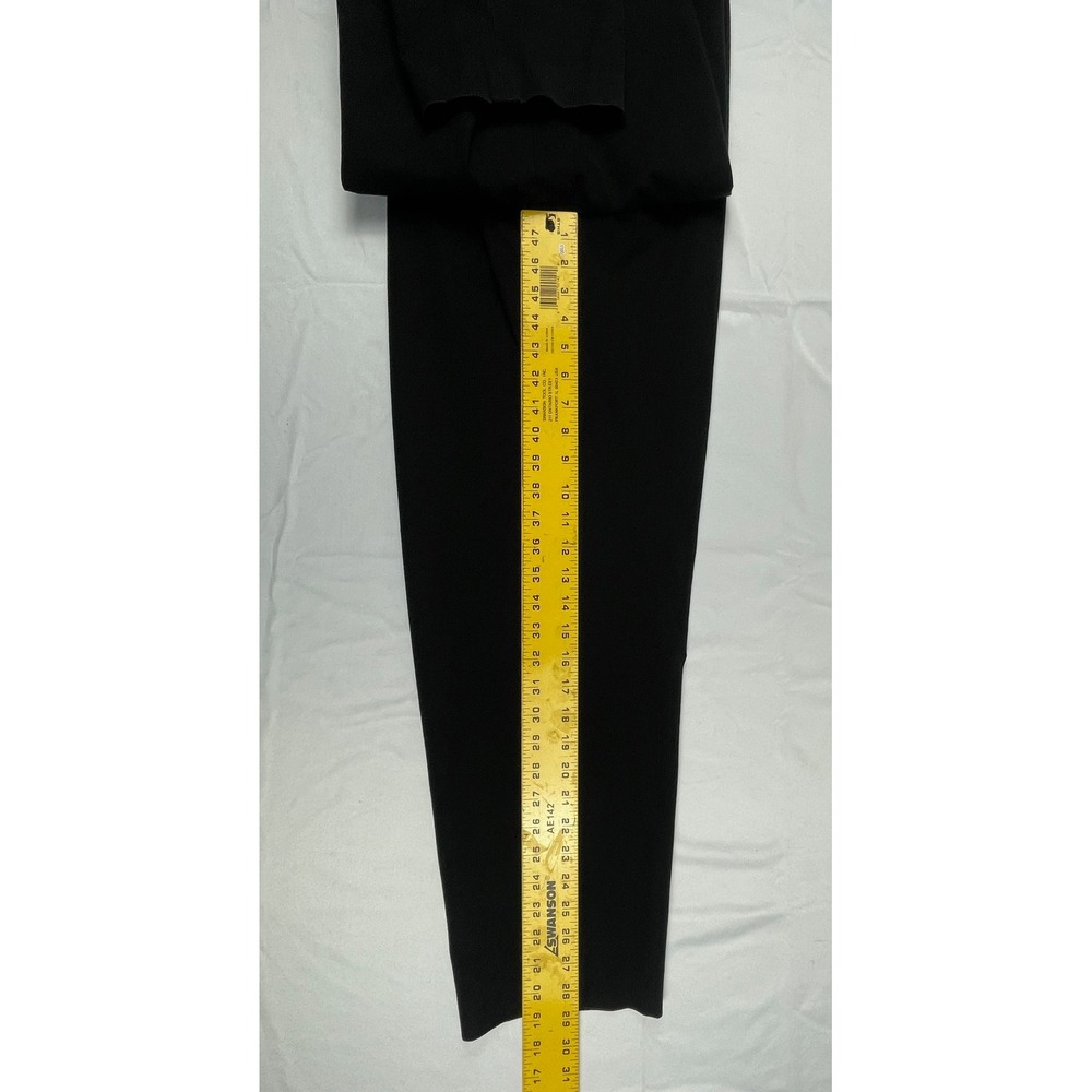 TALBOTS Black High Waisted Straight Leg Trousers with Side Buckle Detail SIZE 14 - Picture 3 of 16